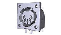 Conn Shielded Circular DIN RCP 5 POS Solder RA Thru-Hole 5 Terminal 1 Port