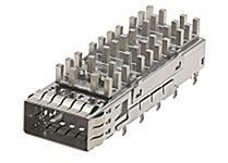 zQSFP+ Cage 1x1 with Spring Fingers and PCI Heatsink 1 Rear Pin Stainless Steel Tray