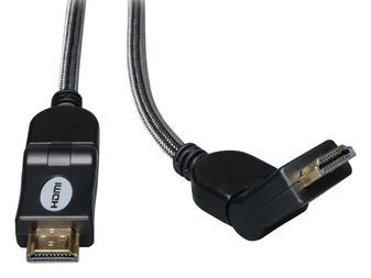 3FT HIGH SPEED HDMI CABLE SWIVEL CONNECTORS DGTL VIDEO AUDIO
