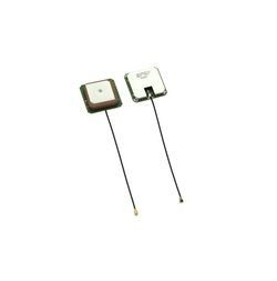 Antenna, Active GNSS, 1575.42GHz, 1560GHz, 1602GHz, LNA 15dB, RHCP, Ceramic Patch, 25x25x8mm, with 1.13 coax cable, Satellite Navigation Active Antenna, GPS, GLONASS, Galileo, BeiDou, Tracking, Positioning
