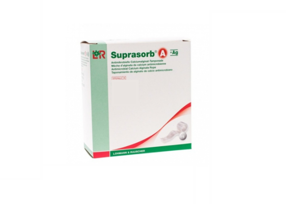 Suprasorb A + Ag тампонада стерильная антимикробная кальций-альгинатная, 30 см/2г, Lohmann & Rauscher