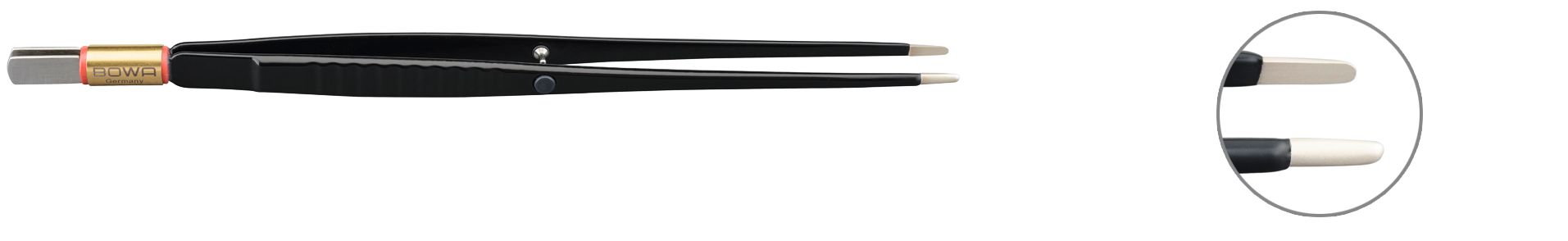 Bowa Пинцет биполярный, NON-Stick-Gold, прямой, 195 мм, 8 мм х 2 мм